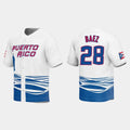 #28 JAVIER BAEZ PUERTO RICO BASEBALL 2023 WORLD BASEBALL CLASSIC JERSEY C WHITE Stitches Baseball Jerseys