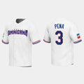 #3 JEREMY PENA DOMINICAN REPUBLIC BASEBALL 2023 WORLD BASEBALL CLASSIC REPLICA JERSEY C WHITE Stitches Baseball Jerseys