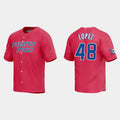 #48 JORGE LOPEZ PUERTO RICO BASEBALL 2023 WORLD BASEBALL CLASSIC JERSEY C RED Stitches Baseball Jerseys