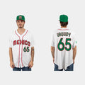 #65 JOSE URQUIDY MEXICO BASEBALL 2023 WORLD BASEBALL CLASSIC JERSEY C WHITE Stitches Baseball Jerseys