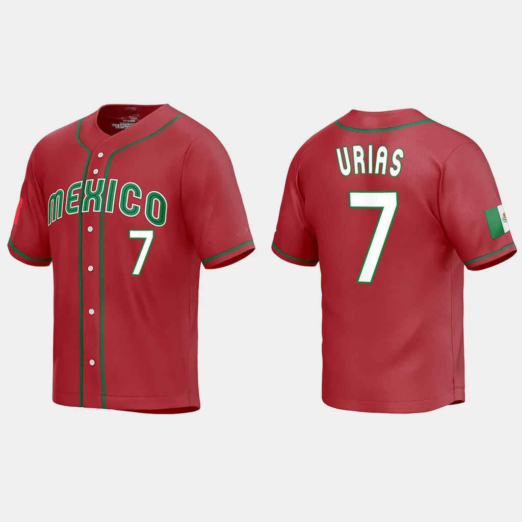 #7 JULIO URIAS MEXICO BASEBALL 2023 WORLD BASEBALL CLASSIC JERSEY C WHITE Stitches Baseball Jerseys