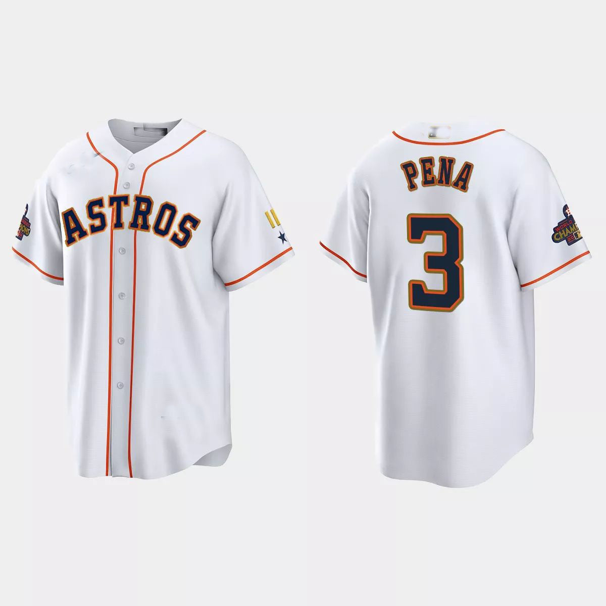 #3 Jeremy Pena Houston Astros 2023 Gold Program Jersey C White Stitches Baseball Jerseys