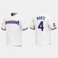 #4 KETEL MARTE DOMINICAN REPUBLIC BASEBALL 2023 WORLD BASEBALL CLASSIC REPLICA JERSEY C WHITE Stitches Baseball Jerseys