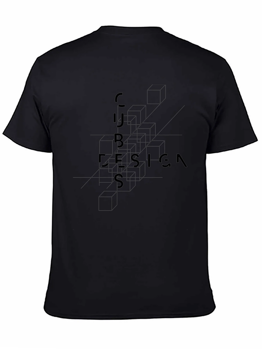 Geometric Cubes Design T-Shirt - Modern Art Tee