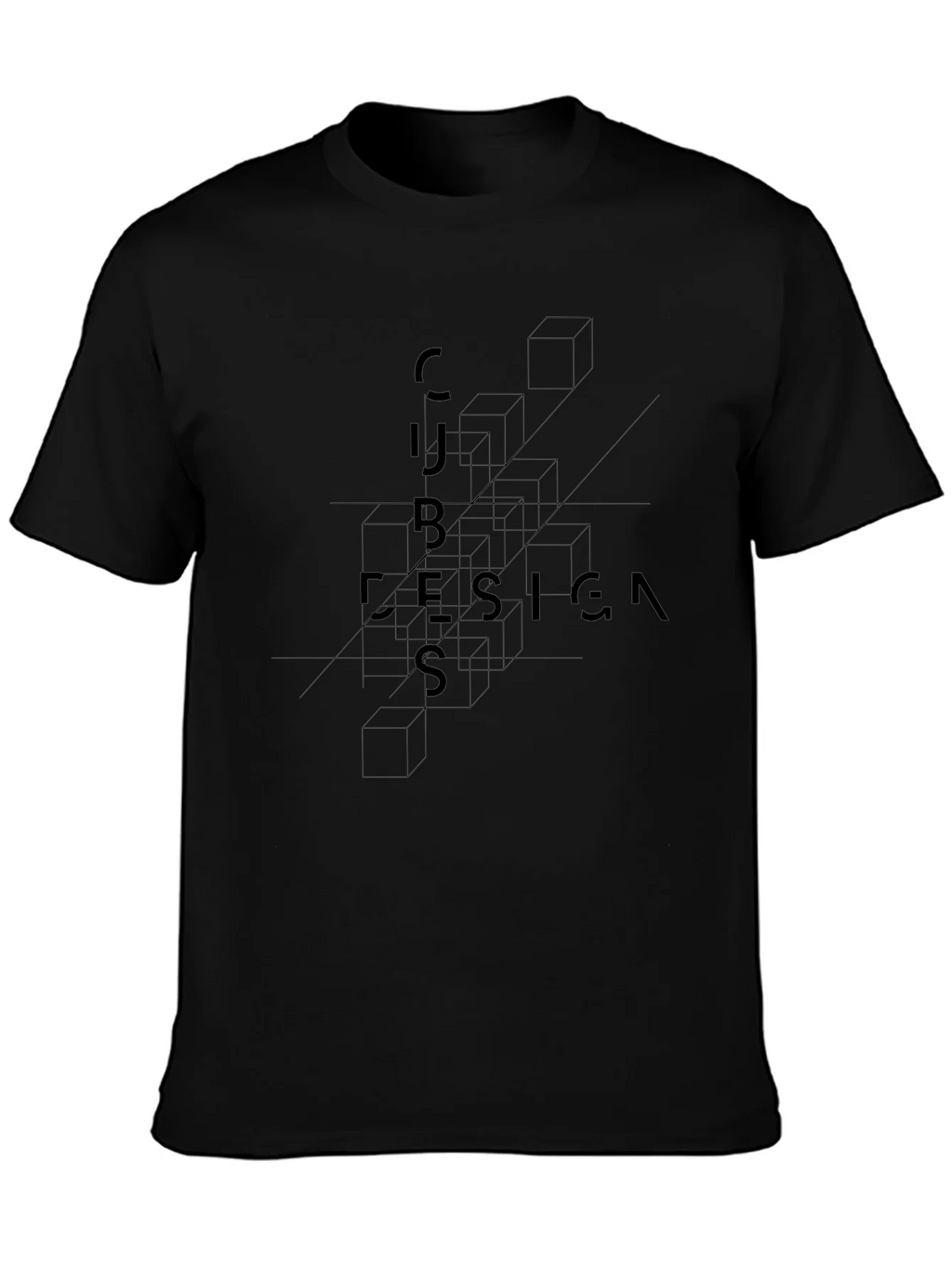 Geometric Cubes Design T-Shirt - Modern Art Tee