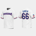 #66 LUIS GARCIA DOMINICAN REPUBLIC BASEBALL 2023 WORLD BASEBALL CLASSIC REPLICA JERSEY C WHITE Stitches Baseball Jerseys