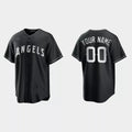 Custom Los Angeles Angels 2021 All Black Fashion Replica Jersey C Black White Stitched Baseball Jerseys