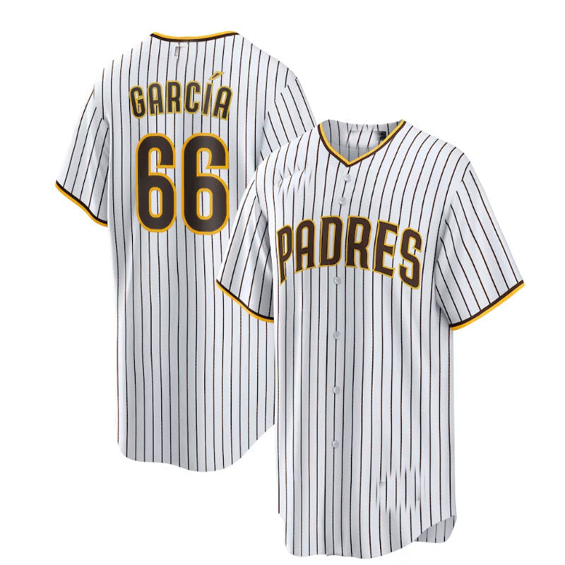 San Diego Padres #66 Luis Garcaa Home Replica Player Jersey - White Baseball Jerseys