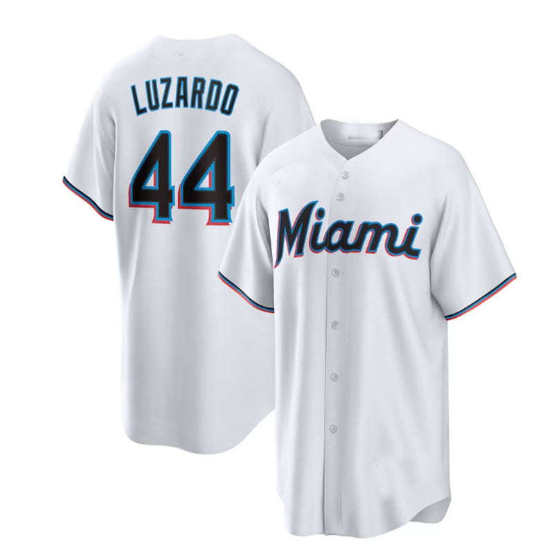 Miami Marlins #44 Jess Luzardo White Home Replica Player Jersey Baseball Jerseys