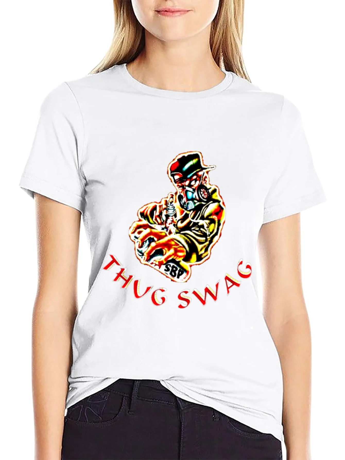 Thug Swag Black Graphic T-Shirt