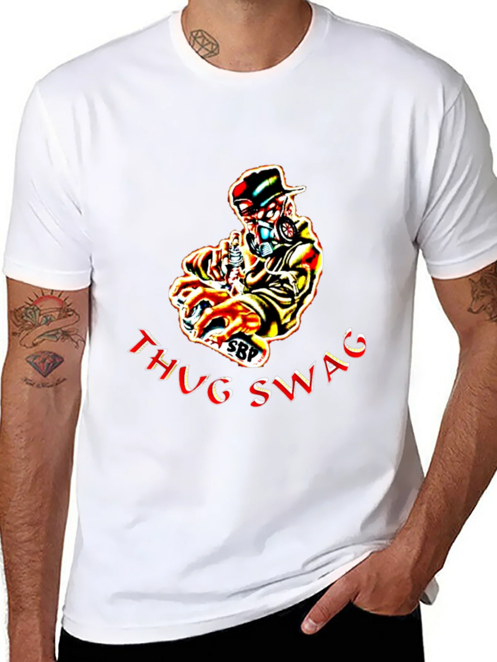 Thug Swag Black Graphic T-Shirt