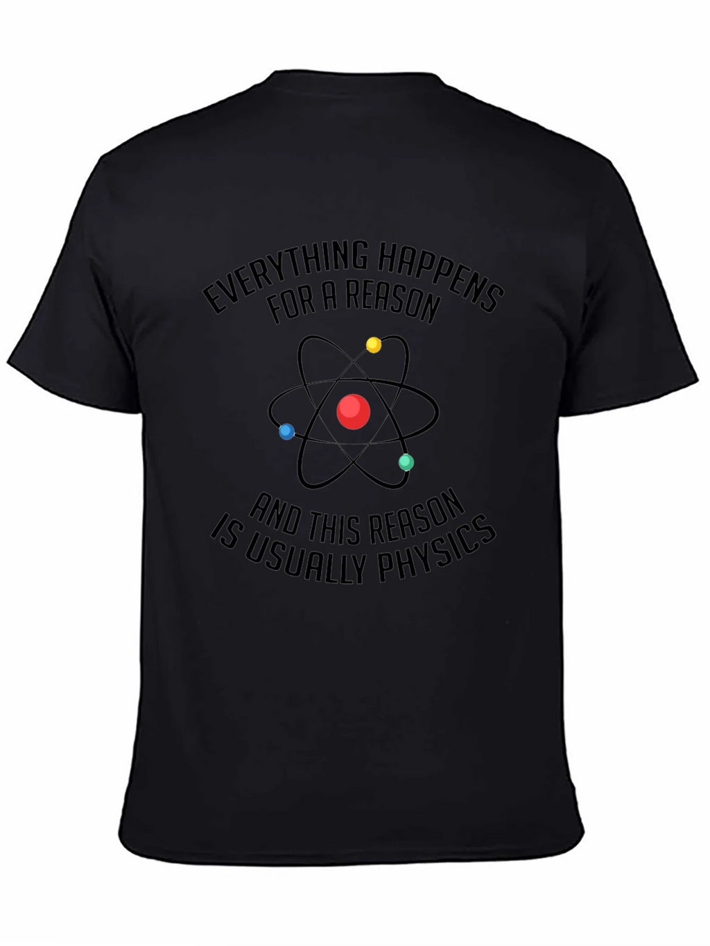 Physics Reason Graphic Tee - Mens Black Cotton T-Shirt