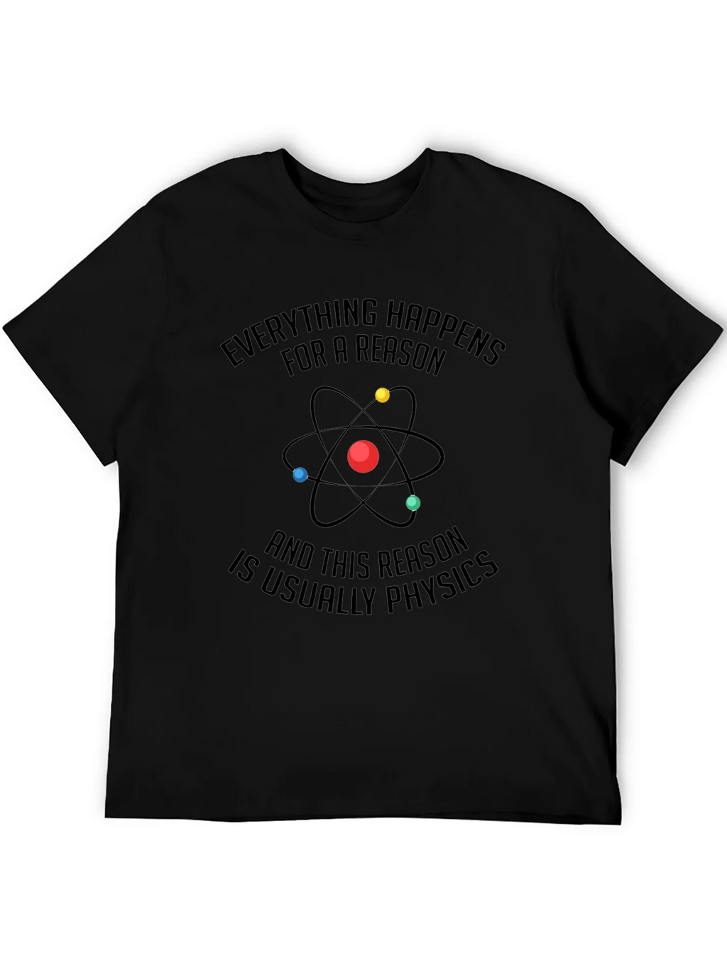 Physics Reason Graphic Tee - Mens Black Cotton T-Shirt