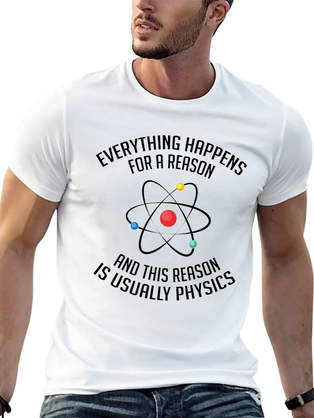 Physics Reason Graphic Tee - Mens Black Cotton T-Shirt