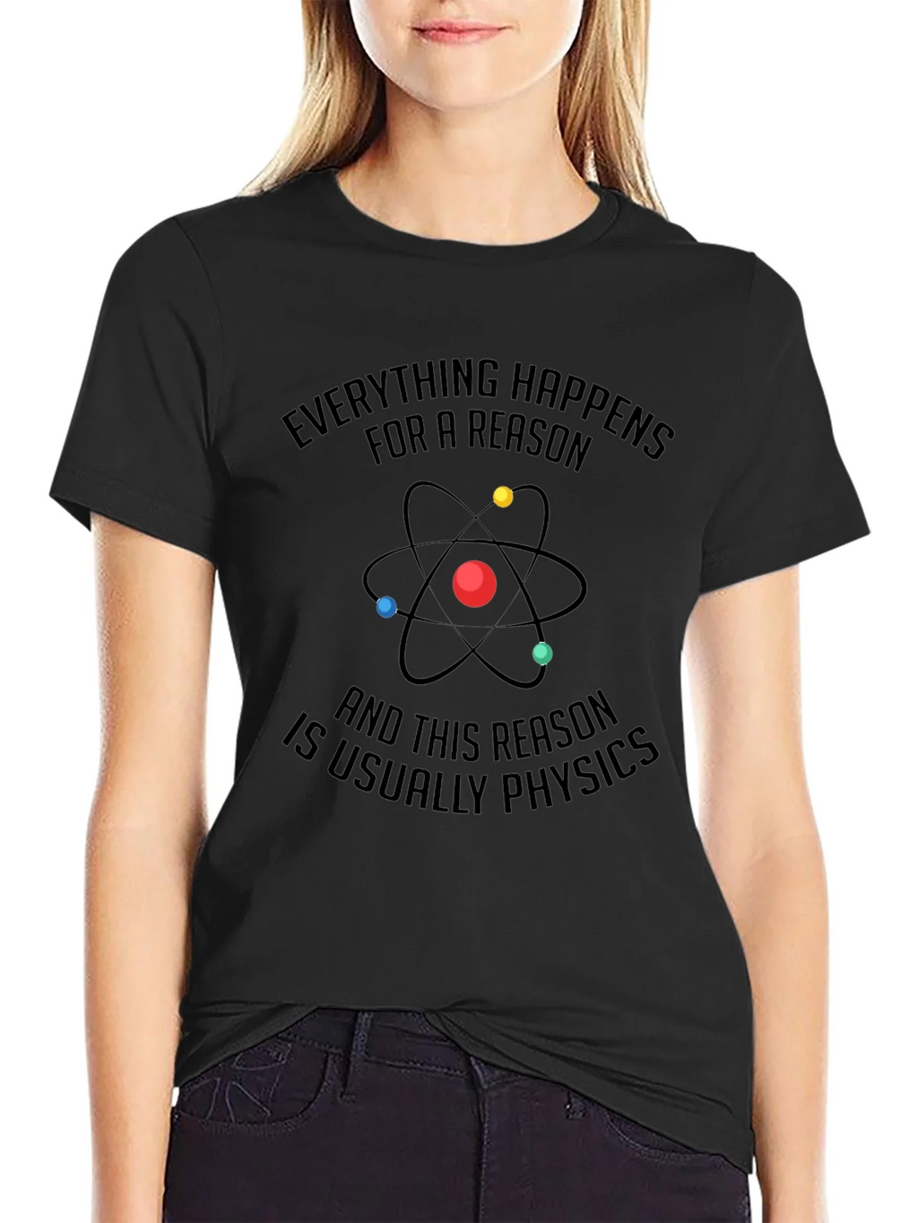 Physics Reason Graphic Tee - Mens Black Cotton T-Shirt