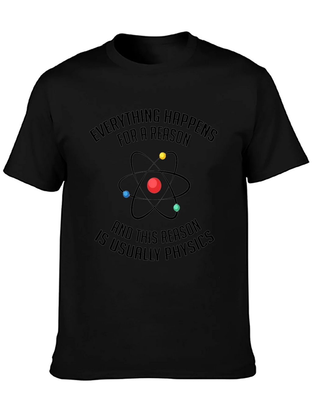 Physics Reason Graphic Tee - Mens Black Cotton T-Shirt