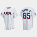 #65 NESTOR CORTES JR. NEW YORK YANKEES 2023 WORLD BASEBALL CLASSIC USA REPLICA JERSEY C WHITE Stitches Baseball Jerseys