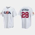 #28 NOLAN ARENADO ST. LOUIS CARDINALS 2023 WORLD BASEBALL CLASSIC USA REPLICA JERSEY C WHITE Stitches Baseball Jerseys