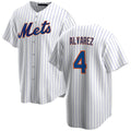 New York Mets #4 Francisco lvarez White Cool Base Stitched Baseball Jersey