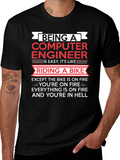 Computer Engineer Bike Fire T-Shirt