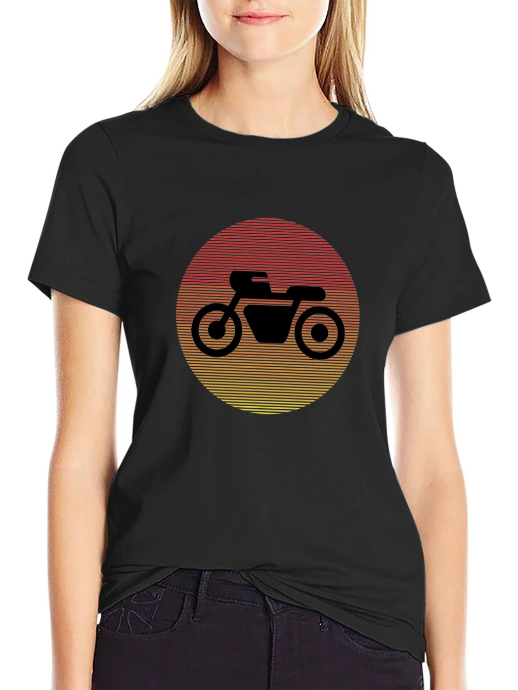 Retro Motorcycle Sunset Graphic Tee