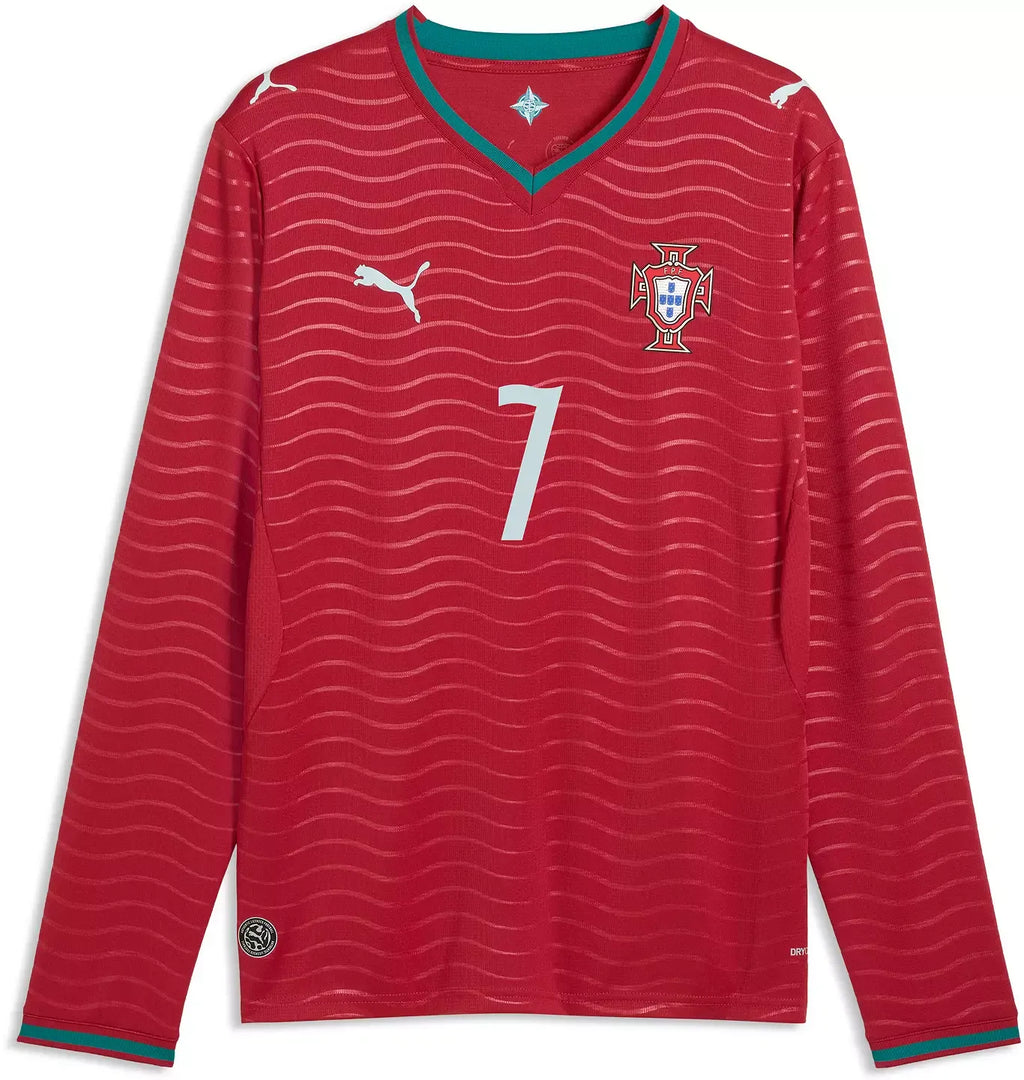 PUMA Portugal National Team 2026 Home Supporter Edition Long Sleeve Jersey  Cristiano Ronaldo #7  Red