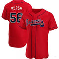 Atlanta Braves #56 Jason Hursh Red Alternate Jersey Stitches Baseball Jerseys