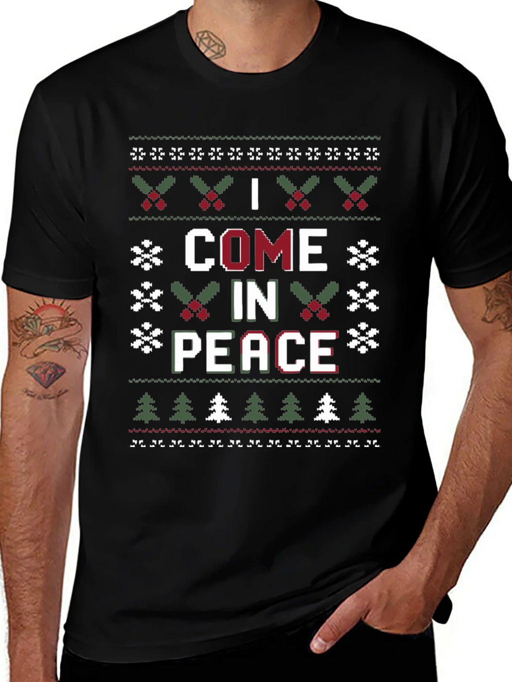 I Come in Peace Ugly Christmas Sweater T-Shirt