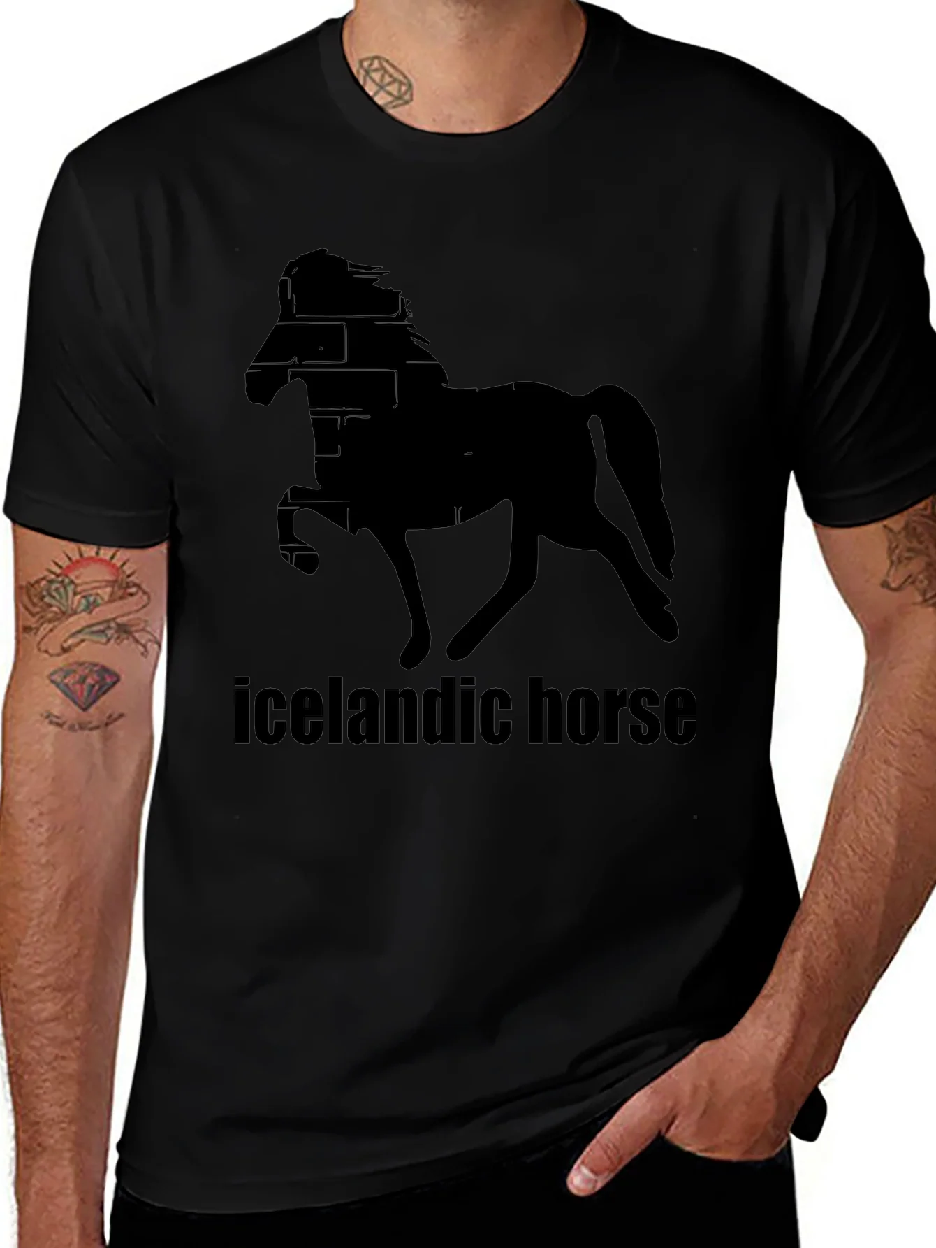 Icelandic Horse Black T-Shirt