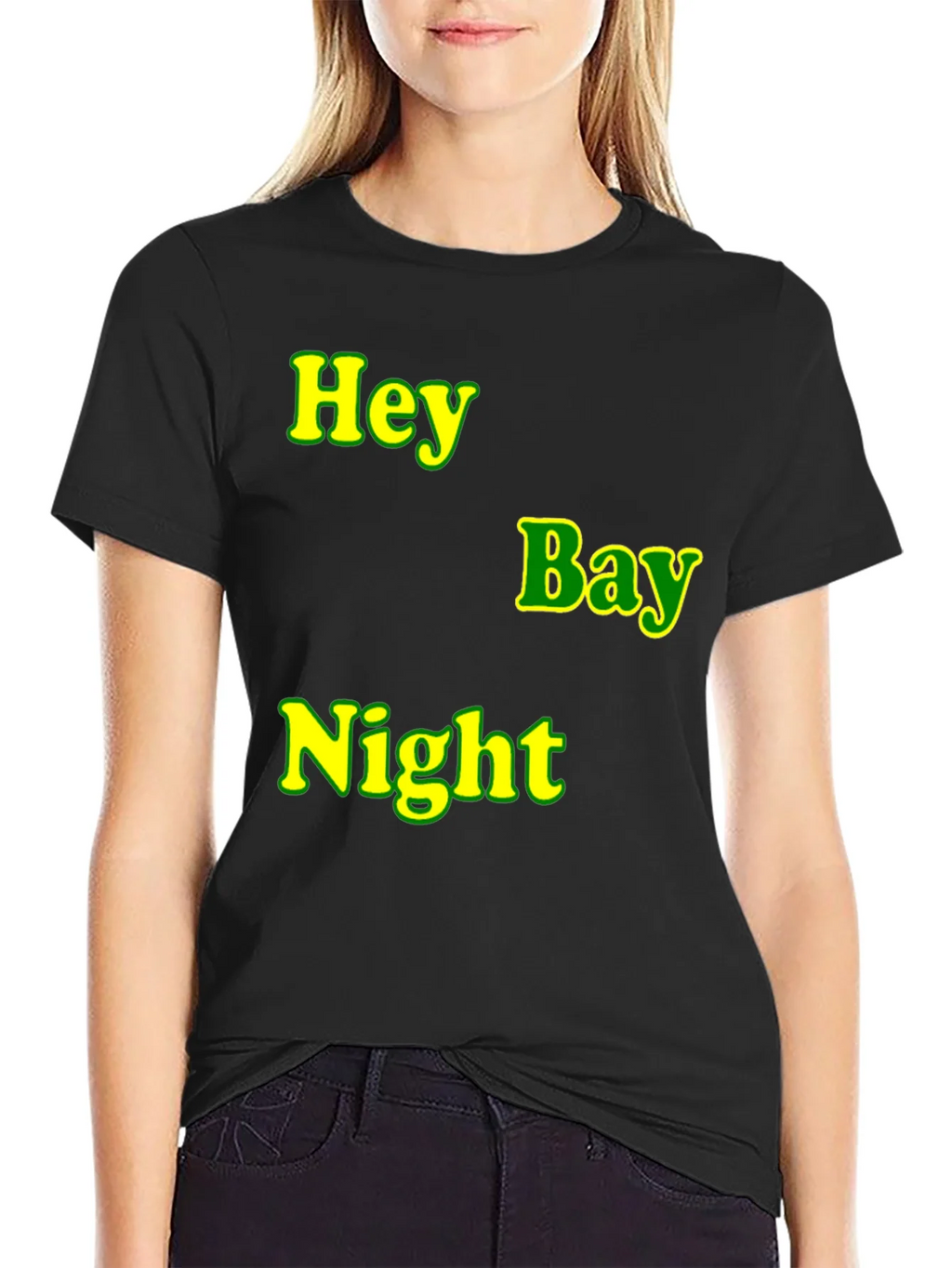 Hey Bay Night T-Shirt - Black Graphic Tee