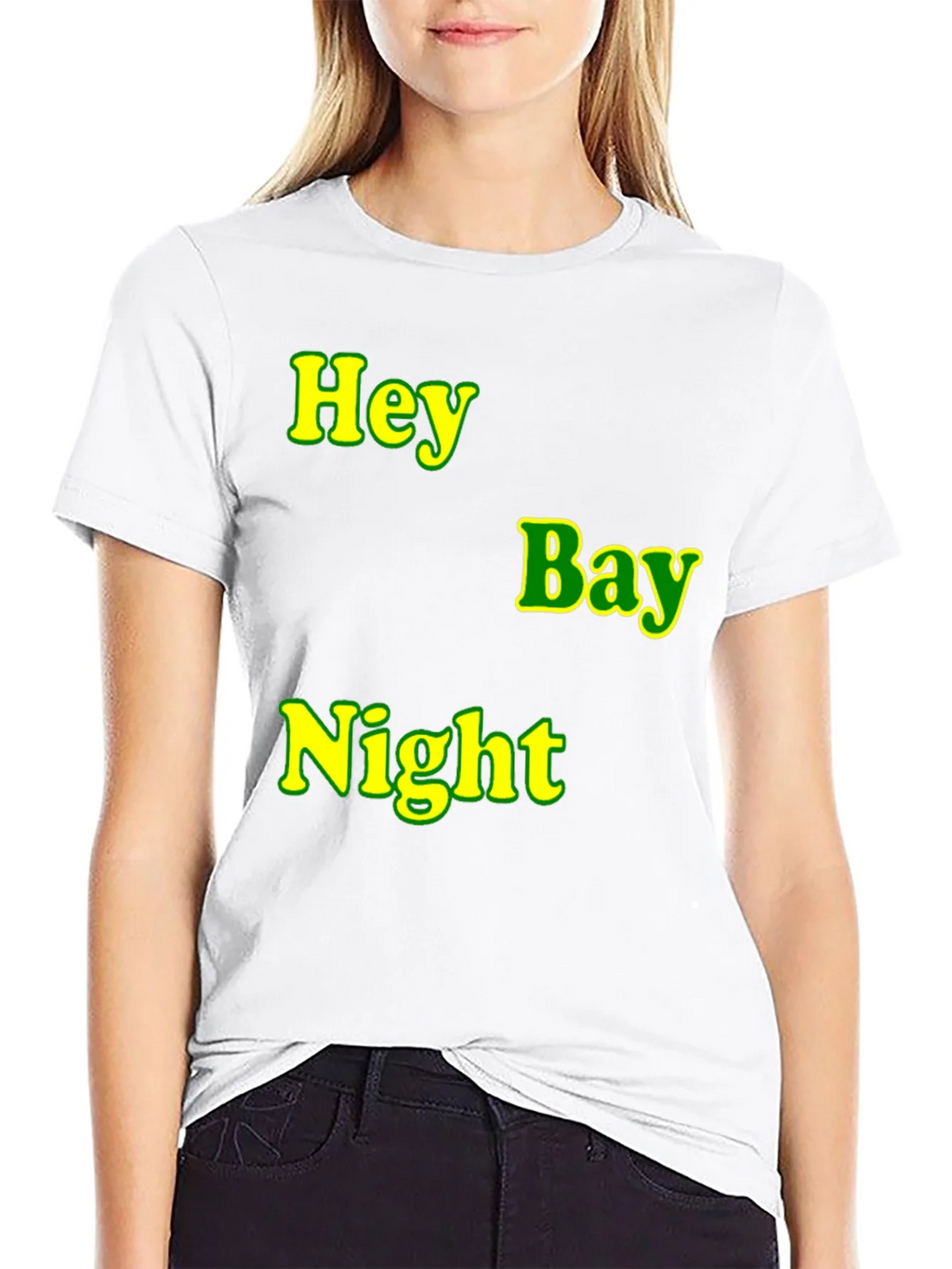 Hey Bay Night T-Shirt - Black Graphic Tee
