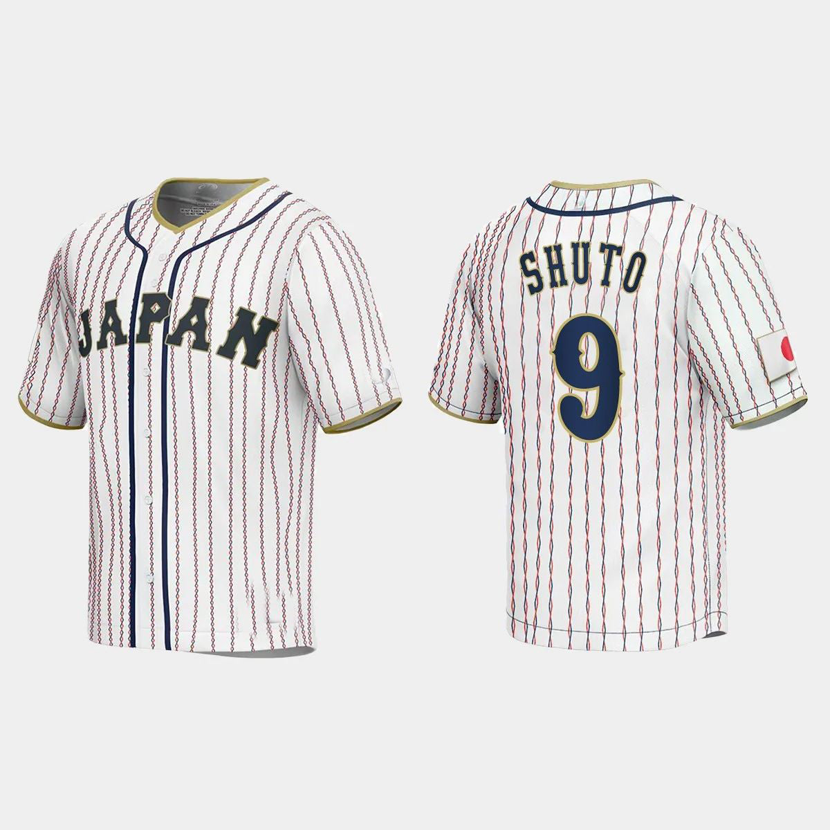 #9 UKYO SHUTO JAPAN BASEBALL 2023 WORLD BASEBALL CLASSIC JERSEY C WHITE Stitches Baseball Jerseys