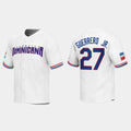 #27 VLADIMIR GUERRERO JR. DOMINICAN REPUBLIC BASEBALL 2023 WORLD BASEBALL CLASSIC REPLICA JERSEY C WHITE Stitches Baseball Jerseys