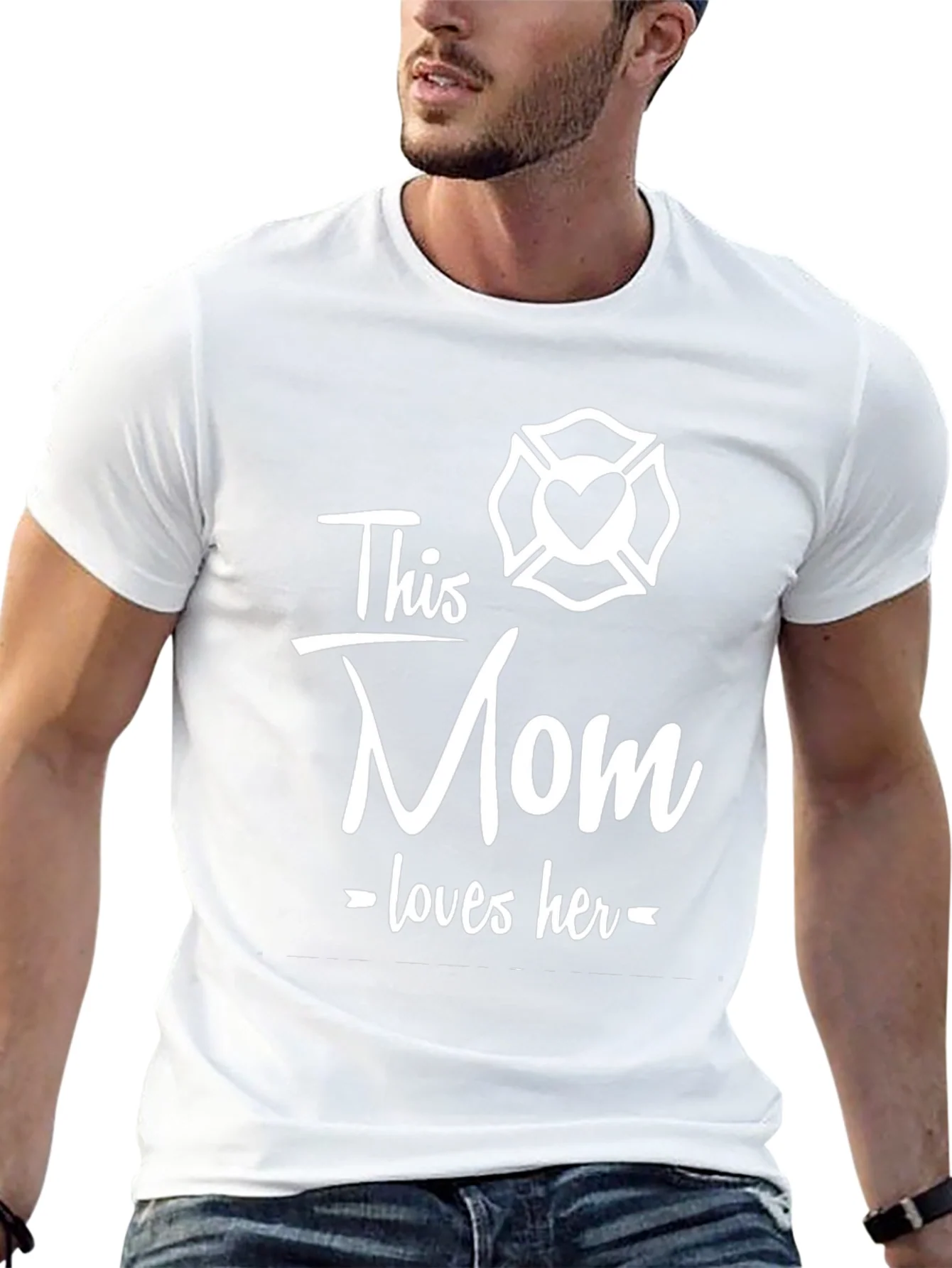 Firefighter Mom Graphic Tee - This Mom Loves Her