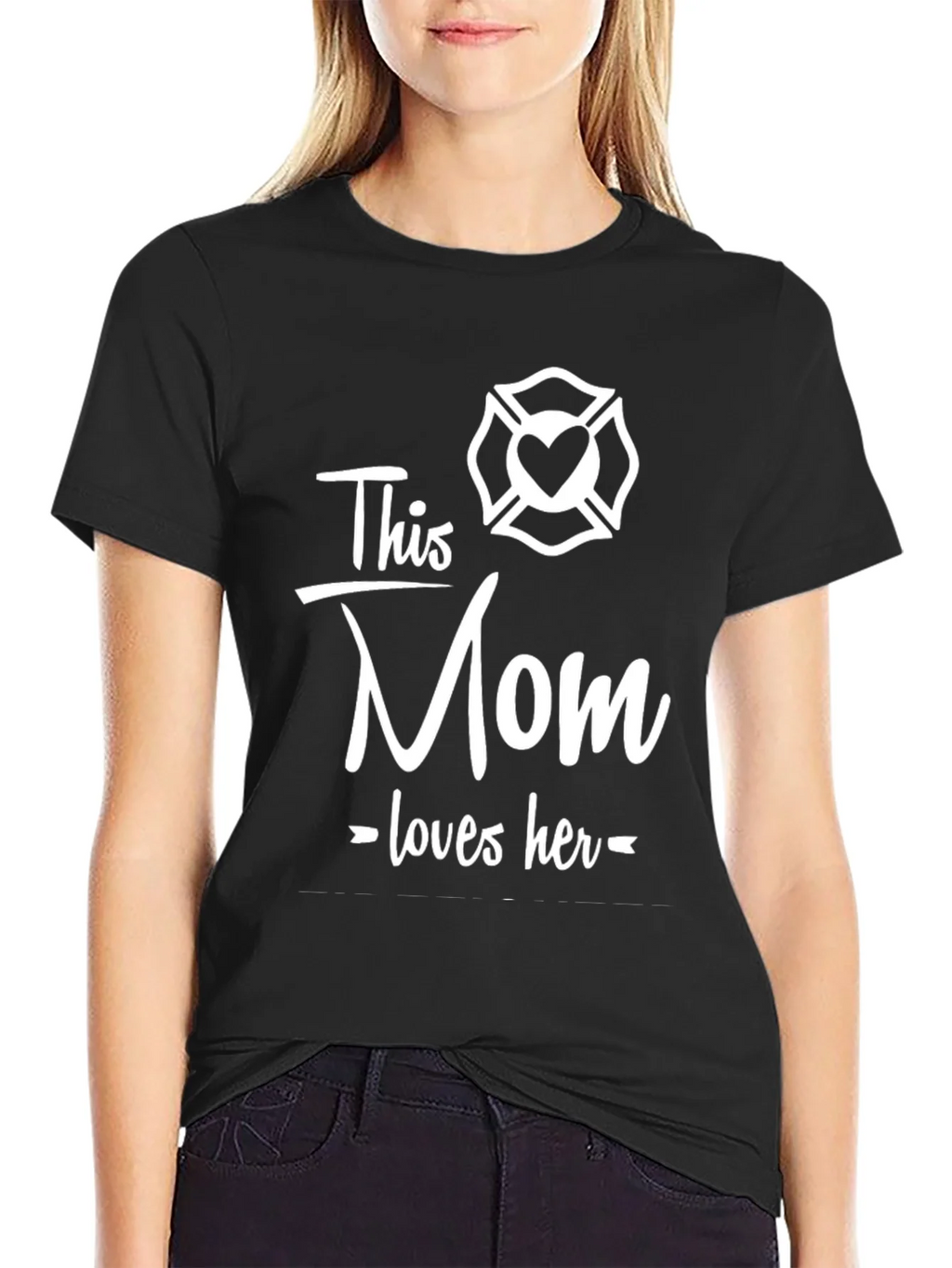 Firefighter Mom Graphic Tee - This Mom Loves Her
