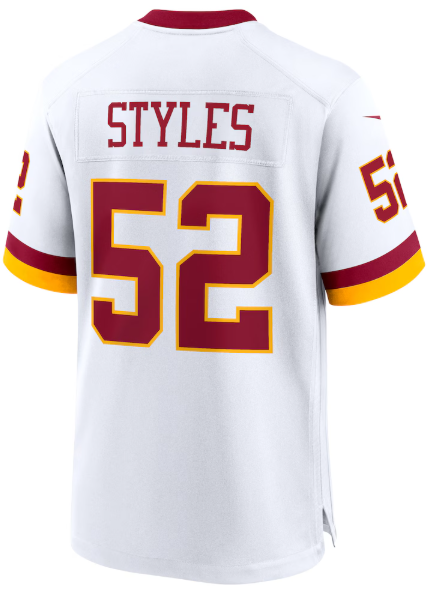 W.Commanders #52 Sonny Styles White Game Super Bowl Era Jersey