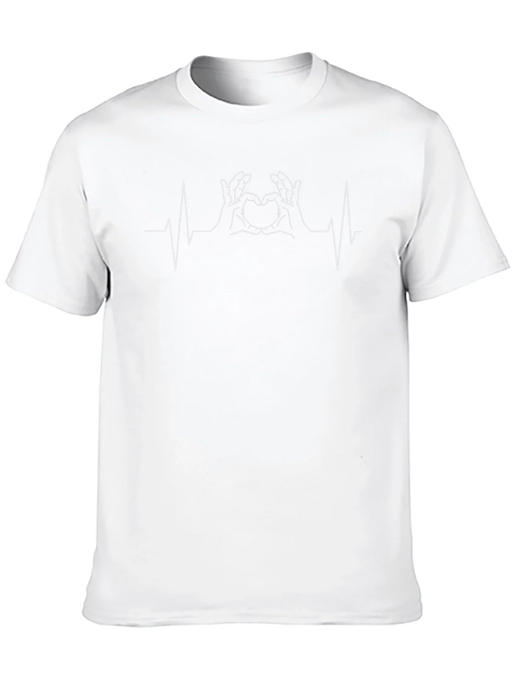 Heartbeat Hand Heart T-Shirt - Black