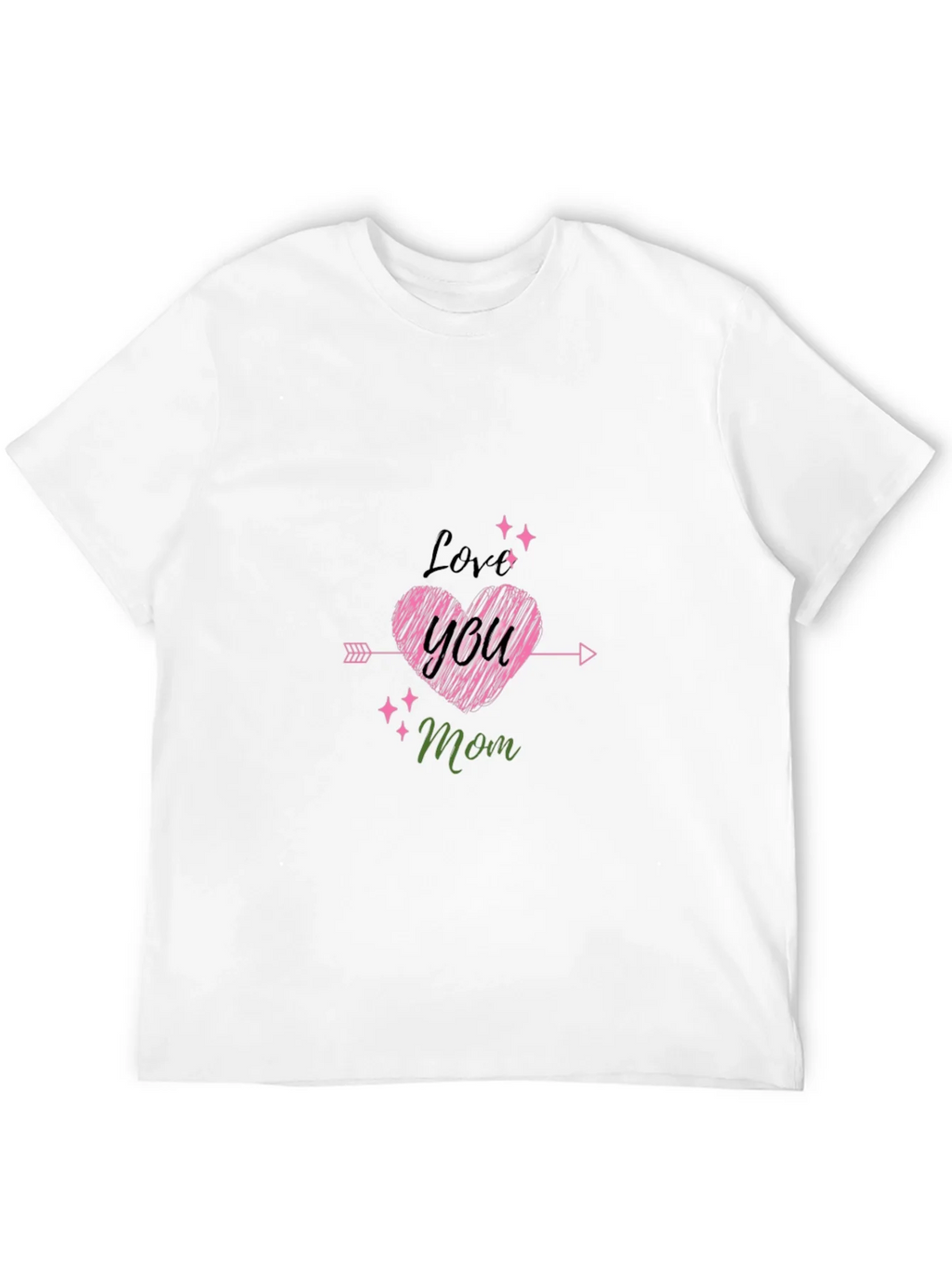 Love You Mom Black T-Shirt Cute Mothers Day Gift
