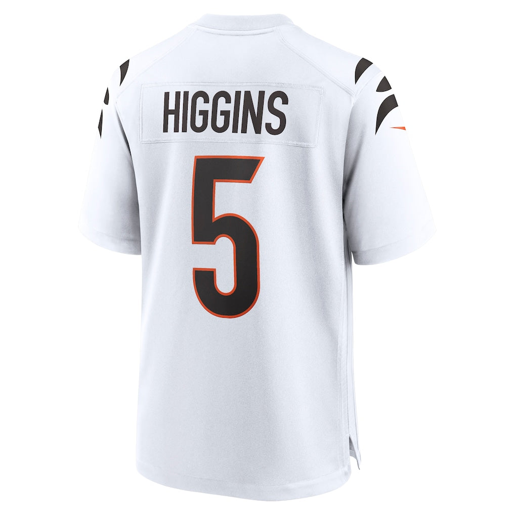 C.Bengals #5 Tee Higgins White Game Jersey
