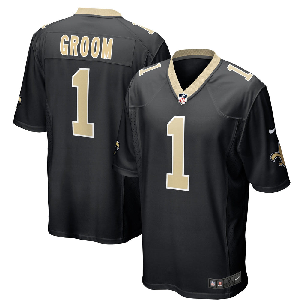 Number 1 Groom New Orleans Saints  Game Jersey - Black
