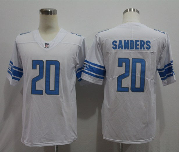 Men's Detroit Lions Barry Sanders White Team Game Jersey