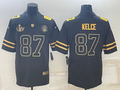 Men's Kansas City Chiefs Travis Kelce #87 Black Super Bowl LVII Patch Game Jersey1