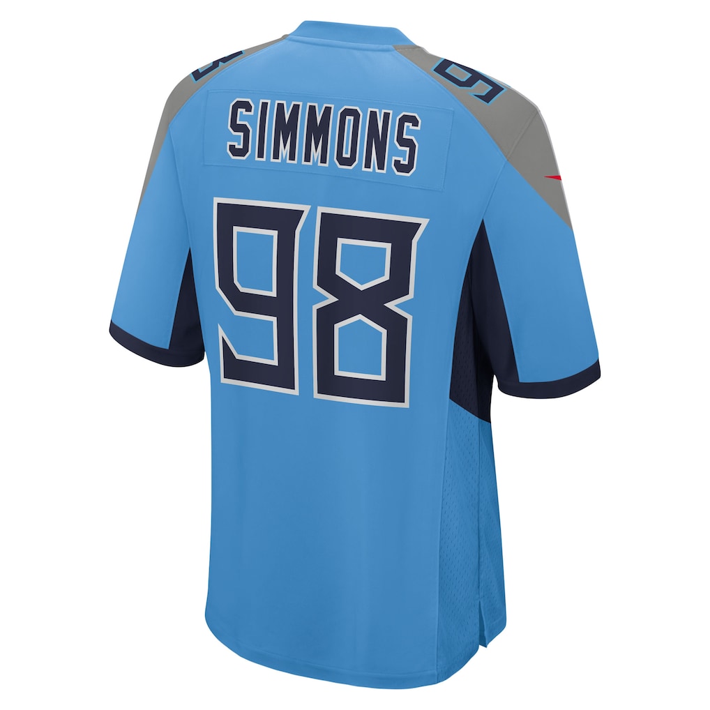 T.Titans #98 Jeffery Simmons Light Blue Team Game Jersey