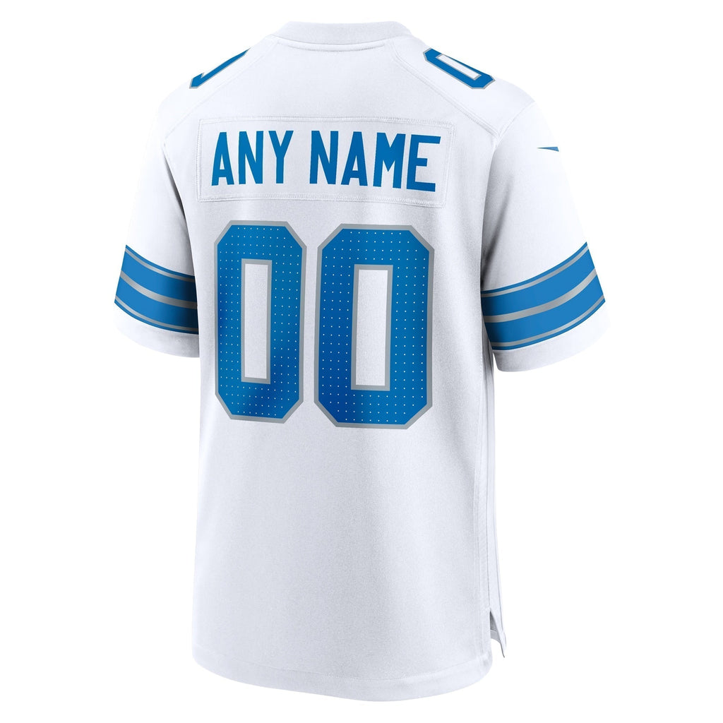 Detroit Lions  Custom Game Jersey - White