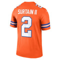 D.Broncos #2 Patrick Surtain II Orange Legend Player Performance Top Jersey