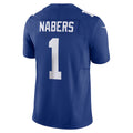 NY.Giants #1 Malik Nabers Royal Vapor F.U.S.E. Limited Jersey