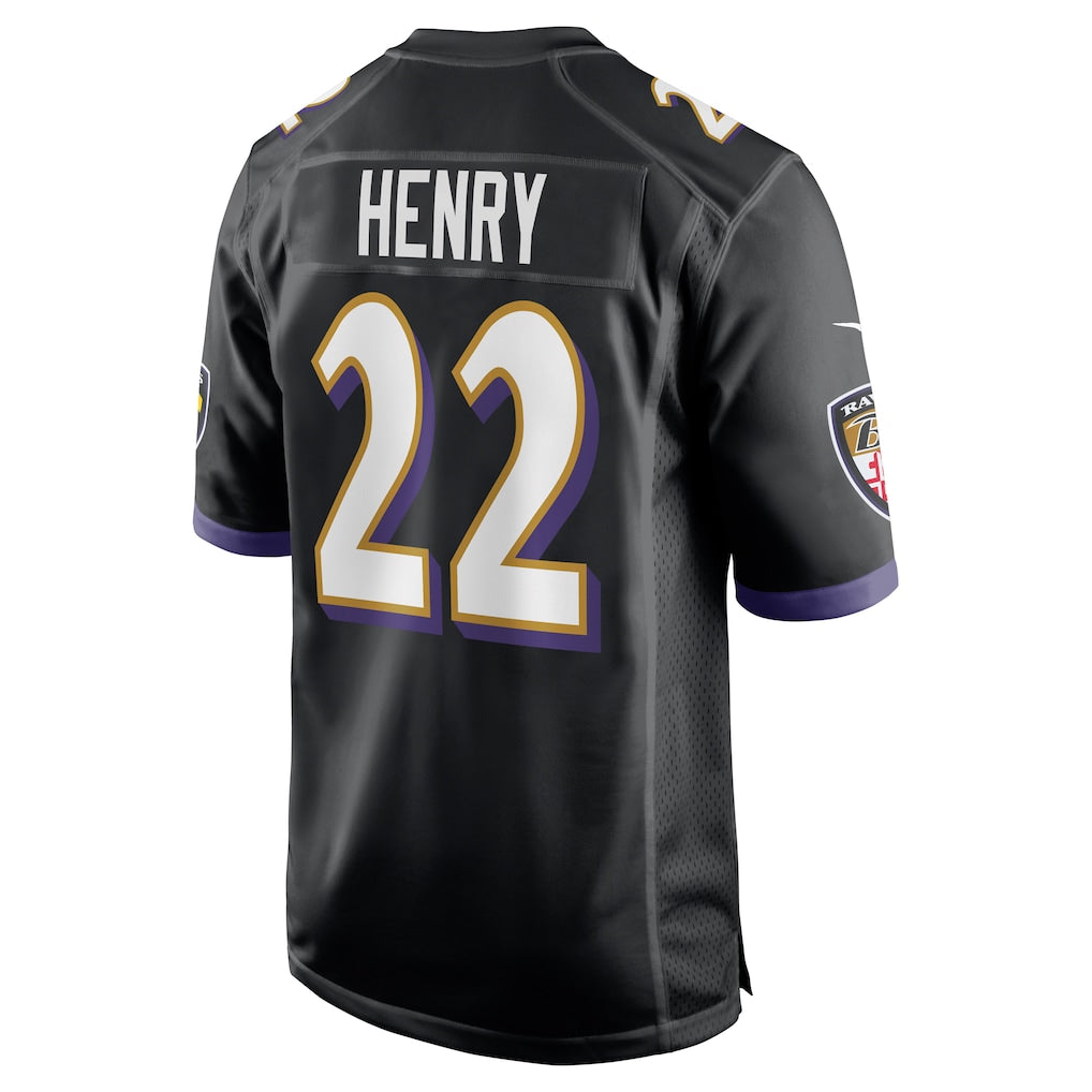 B.Ravens #22 Derrick Henry Black Alternate Game Jersey