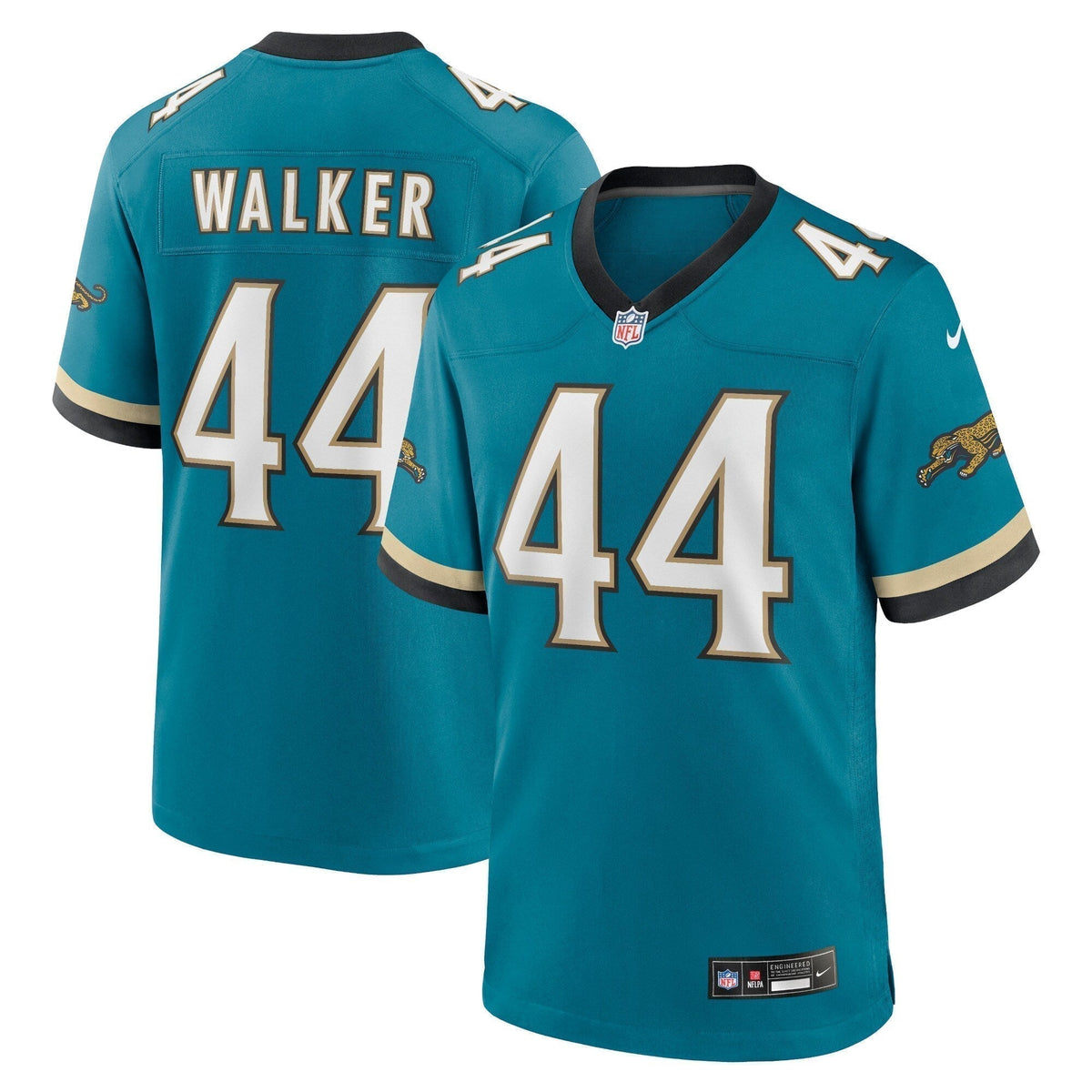 Travon Walker Jacksonville Jaguars  Prowler Throwback   Game Jersey - Teal
