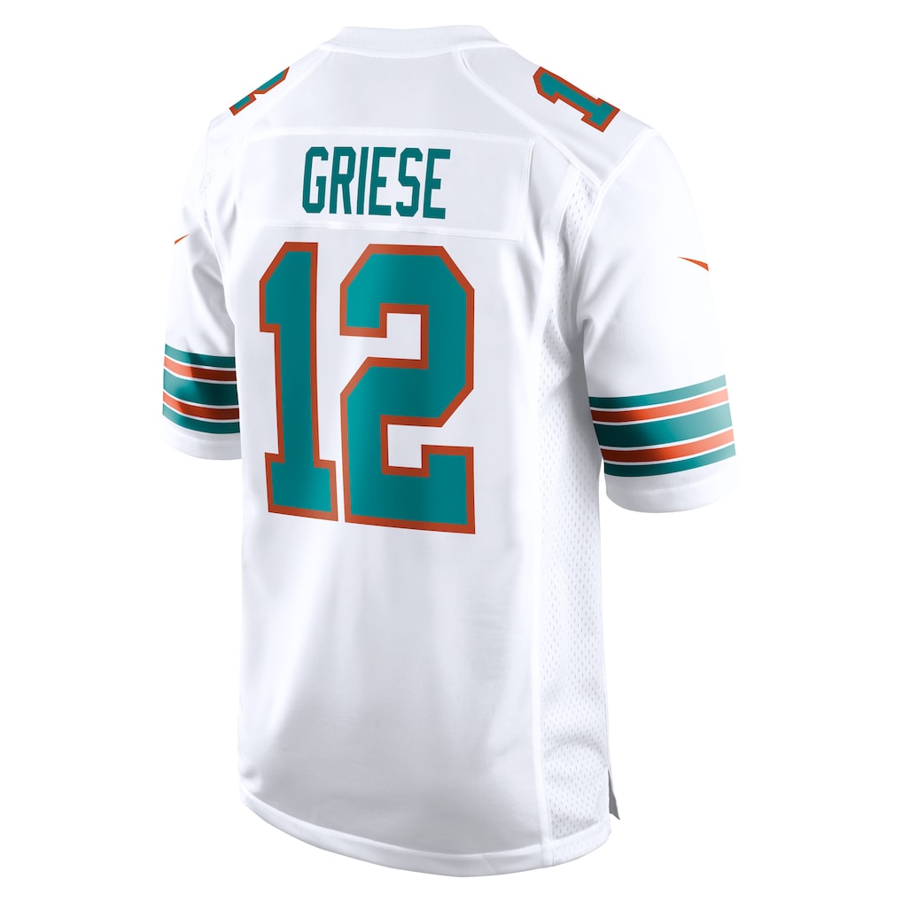M.Dolphins #12 Bob Griese White Retired Player Jersey