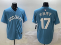 Men's Los Angeles Dodgers Shohei Ohtani #17 Light Blue Player Jersey1